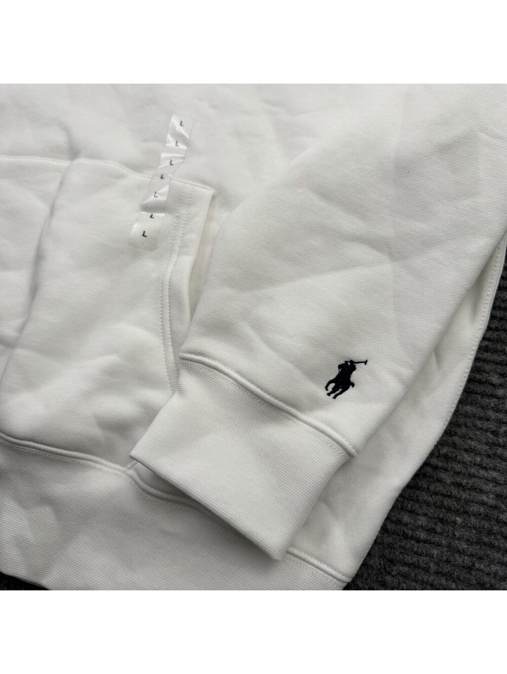 Polo Ralph Lauren Flag Fleece Hoodie White USA Embroidered Men’s Large NWOT - Picture 4 of 8